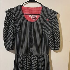 Chic Black and White Striped Midi Dress